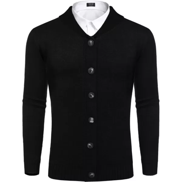 COOFANDY Men's Christmas Cardigans Ugly Xmas Sweaters Reindeer Snowflake Shawl Collar Knitted Cardigan Sweater