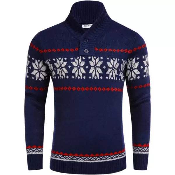 COOFANDY Men's Christmas Sweater Ugly Knitted Xmas Sweaters Casual Snowflake Pullover Knitwear
