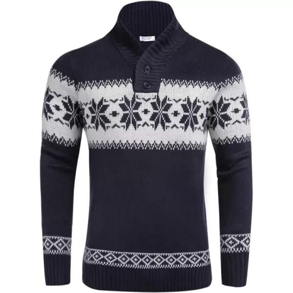 COOFANDY Men's Christmas Sweater Ugly Knitted Xmas Sweaters Casual Snowflake Pullover Knitwear