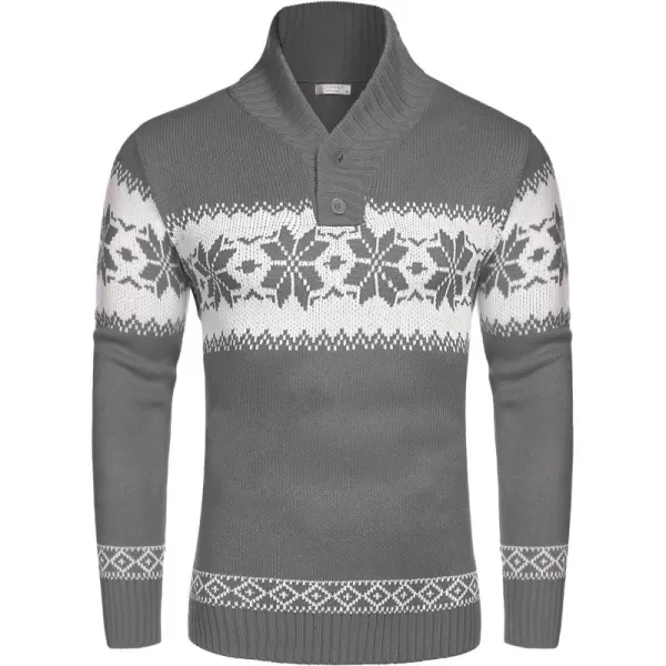 COOFANDY Men's Christmas Sweater Ugly Knitted Xmas Sweaters Casual Snowflake Pullover Knitwear