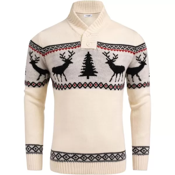 COOFANDY Men's Christmas Sweater Ugly Knitted Xmas Sweaters Casual Snowflake Pullover Knitwear