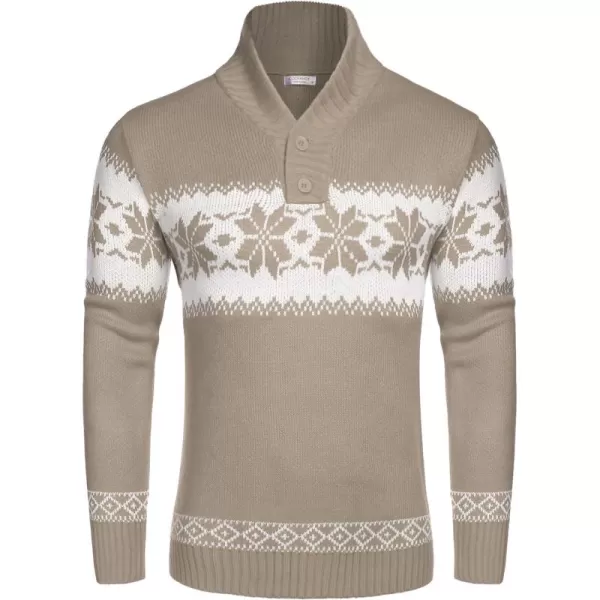 COOFANDY Men's Christmas Sweater Ugly Knitted Xmas Sweaters Casual Snowflake Pullover Knitwear