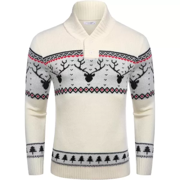 COOFANDY Men's Christmas Sweater Ugly Knitted Xmas Sweaters Casual Snowflake Pullover Knitwear