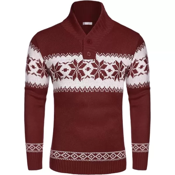 COOFANDY Men's Christmas Sweater Ugly Knitted Xmas Sweaters Casual Snowflake Pullover Knitwear