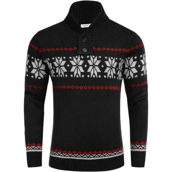 COOFANDY Men's Christmas Sweater Ugly Knitted Xmas Sweaters Casual Snowflake Pullover Knitwear