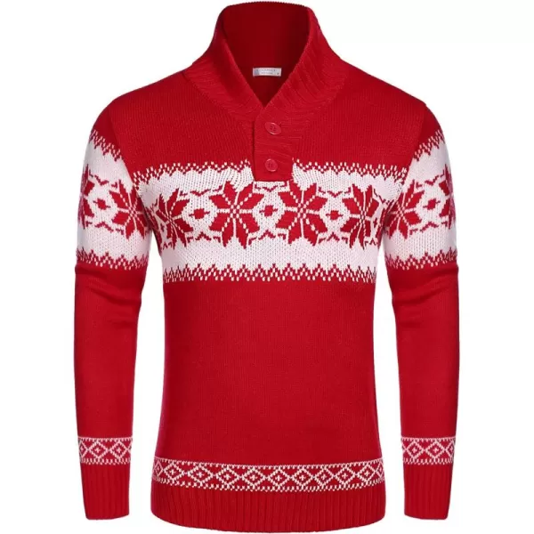 COOFANDY Men's Christmas Sweater Ugly Knitted Xmas Sweaters Casual Snowflake Pullover Knitwear