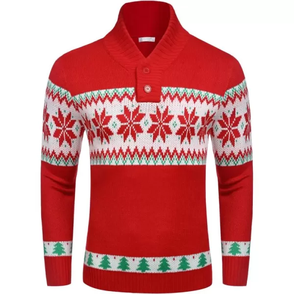 COOFANDY Men's Christmas Sweater Ugly Knitted Xmas Sweaters Casual Snowflake Pullover Knitwear