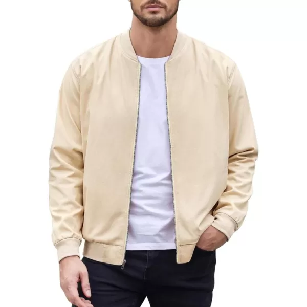 COOFANDY Men's Cotton Bomber Jacket Lightweight Flight Jackets Casual Softshell Varisty Jacket