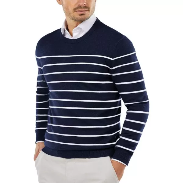 COOFANDY Men's Crew Neck Sweater Slim Fit Lightweight Sweatshirts Knitted Pullover for Casual Or Dressy Wear