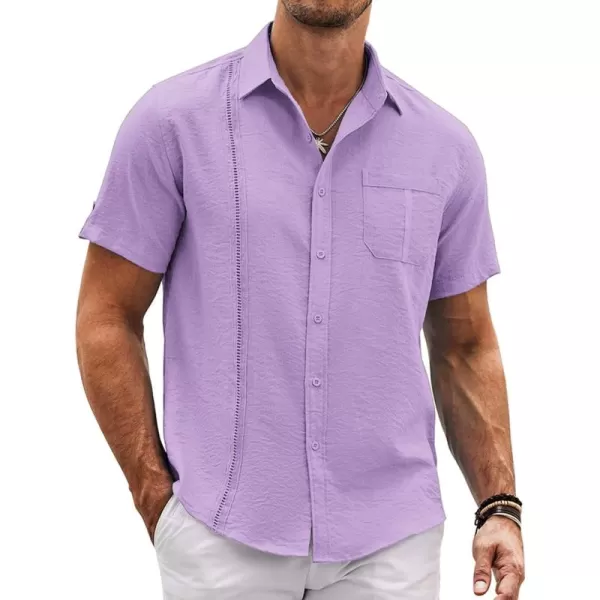 COOFANDY Mens Cuban Guayabera Shirt Short Sleeve Casual Button Down Summer Beach Shirts