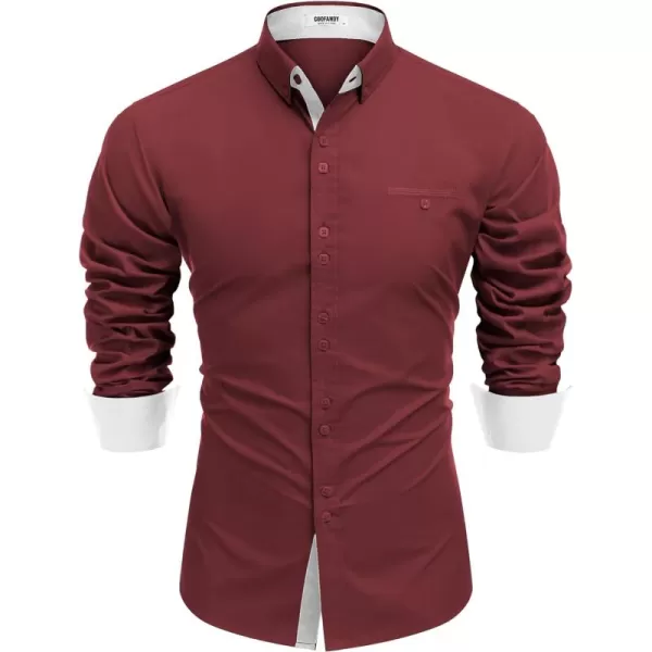 COOFANDY Mens Dress Shirt Long Sleeve Casual Button Down Paisley Shirts Party Wedding Dress Shirt