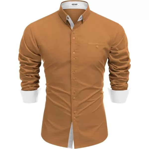 COOFANDY Mens Dress Shirt Long Sleeve Casual Button Down Paisley Shirts Party Wedding Dress Shirt