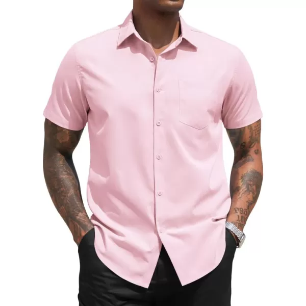 COOFANDY Men's Dress Shirts 2024 Short Sleeve Business Casual Regular Fit Button Down Shirts with Pocket