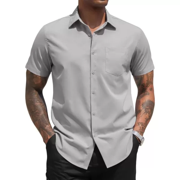 COOFANDY Men's Dress Shirts 2024 Short Sleeve Business Casual Regular Fit Button Down Shirts with Pocket
