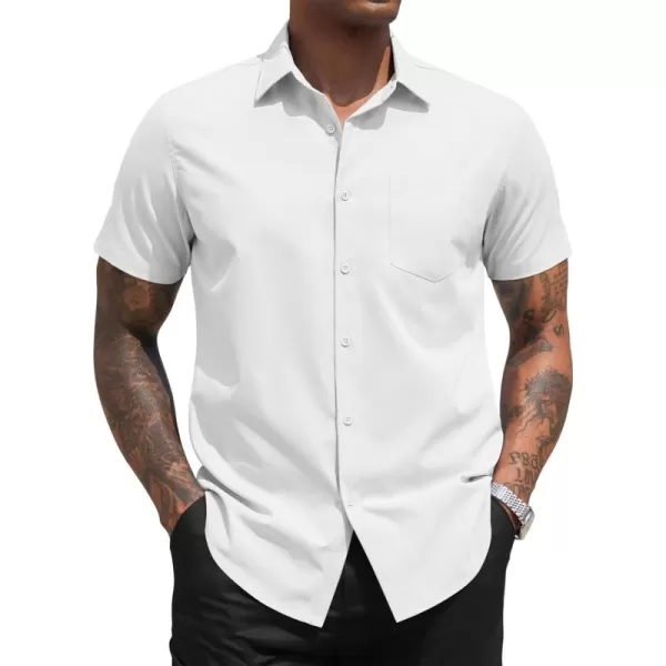 COOFANDY Men's Dress Shirts 2024 Short Sleeve Business Casual Regular Fit Button Down Shirts with Pocket