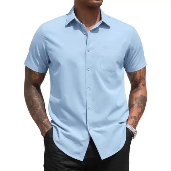 COOFANDY Men's Dress Shirts 2024 Short Sleeve Business Casual Regular Fit Button Down Shirts with Pocket