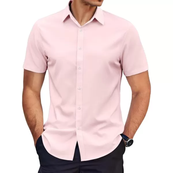 COOFANDY Men's Dress Shirts Short Sleeve Regular Fit Wrinkle Free Business Textured Shirt Casual Button Down Shirts