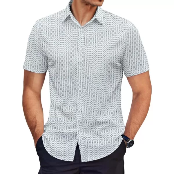 COOFANDY Men's Dress Shirts Short Sleeve Regular Fit Wrinkle Free Business Textured Shirt Casual Button Down Shirts