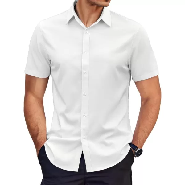 COOFANDY Men's Dress Shirts Short Sleeve Regular Fit Wrinkle Free Business Textured Shirt Casual Button Down Shirts