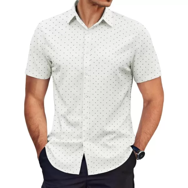 COOFANDY Men's Dress Shirts Short Sleeve Regular Fit Wrinkle Free Business Textured Shirt Casual Button Down Shirts)