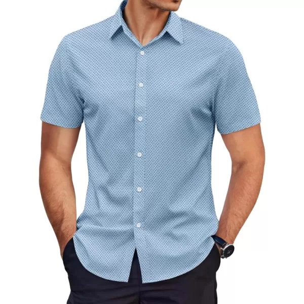COOFANDY Men's Dress Shirts Short Sleeve Regular Fit Wrinkle Free Business Textured Shirt Casual Button Down Shirts