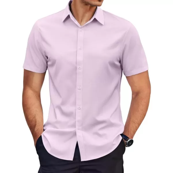 COOFANDY Men's Dress Shirts Short Sleeve Regular Fit Wrinkle Free Business Textured Shirt Casual Button Down Shirts