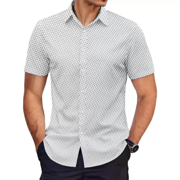 COOFANDY Men's Dress Shirts Short Sleeve Regular Fit Wrinkle Free Business Textured Shirt Casual Button Down Shirts