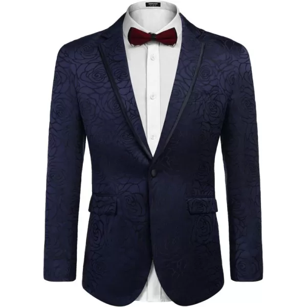 COOFANDY Men's Floral Suit Jacket Embroidered Wedding Blazer Party Dinner Tuxedo)