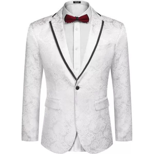 COOFANDY Men's Floral Suit Jacket Embroidered Wedding Blazer Party Dinner Tuxedo)