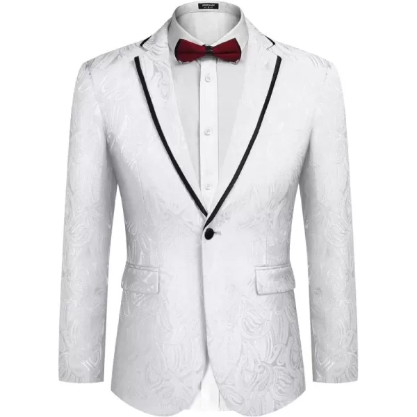 COOFANDY Men's Floral Suit Jacket Embroidered Wedding Blazer Party Dinner Tuxedo)