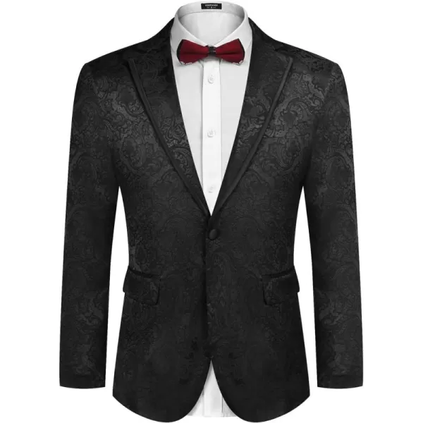 COOFANDY Men's Floral Suit Jacket Embroidered Wedding Blazer Party Dinner Tuxedo)