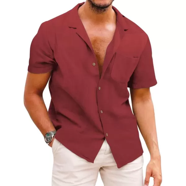 COOFANDY Men's Hawaiian Floral Shirts Cotton Linen Button Down Tropical Holiday Beach Shirts