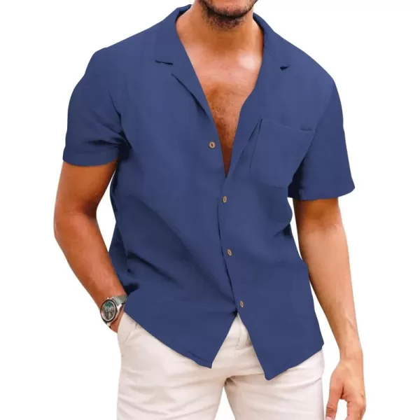 COOFANDY Men's Hawaiian Floral Shirts Cotton Linen Button Down Tropical Holiday Beach Shirts