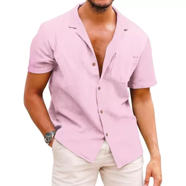 COOFANDY Men's Hawaiian Floral Shirts Cotton Linen Button Down Tropical Holiday Beach Shirts