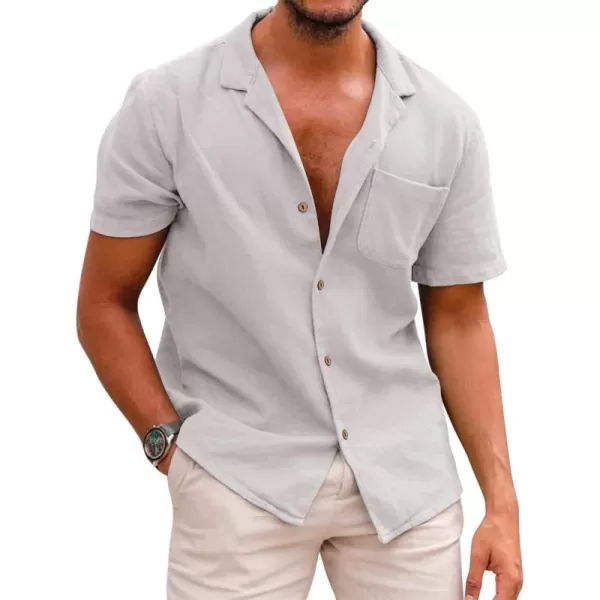 COOFANDY Men's Hawaiian Floral Shirts Cotton Linen Button Down Tropical Holiday Beach Shirts