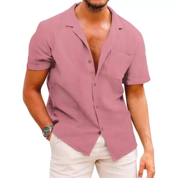 COOFANDY Men's Hawaiian Floral Shirts Cotton Linen Button Down Tropical Holiday Beach Shirts