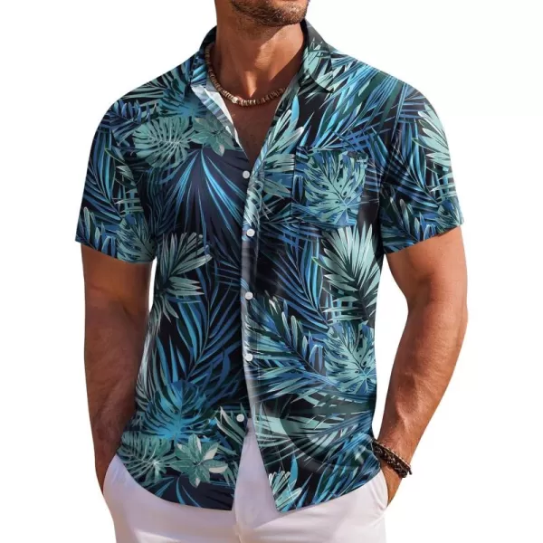 COOFANDY Men's Hawaiian Shirt Short Sleeve Floral Button Down Shirts Tropical Holiday Beach Shirts