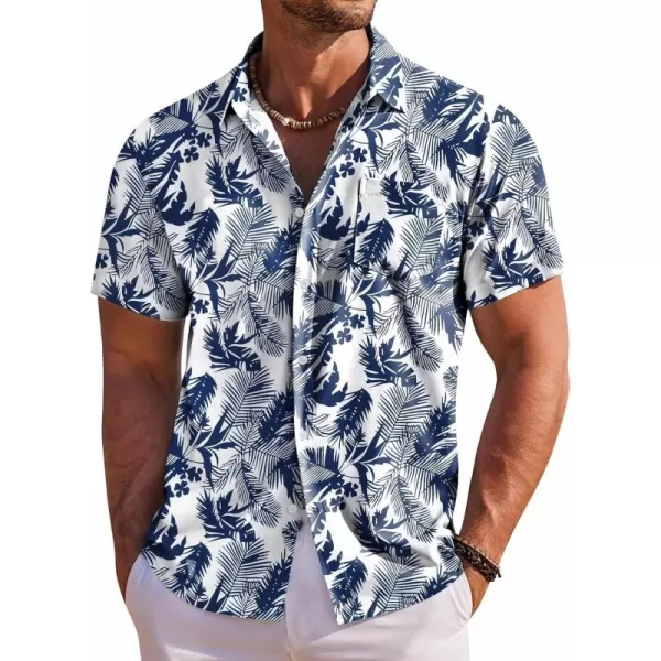 COOFANDY Men's Hawaiian Shirt Short Sleeve Floral Button Down Shirts Tropical Holiday Beach Shirts