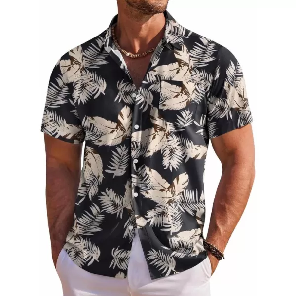 COOFANDY Men's Hawaiian Shirt Short Sleeve Floral Button Down Shirts Tropical Holiday Beach Shirts