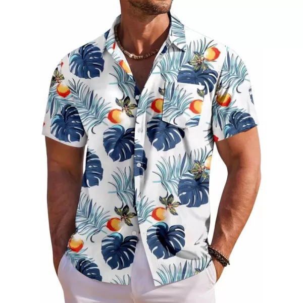 COOFANDY Men's Hawaiian Shirt Short Sleeve Floral Button Down Shirts Tropical Holiday Beach Shirts