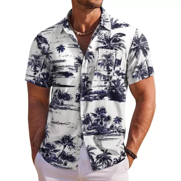 COOFANDY Men's Hawaiian Shirt Short Sleeve Floral Button Down Shirts Tropical Holiday Beach Shirts