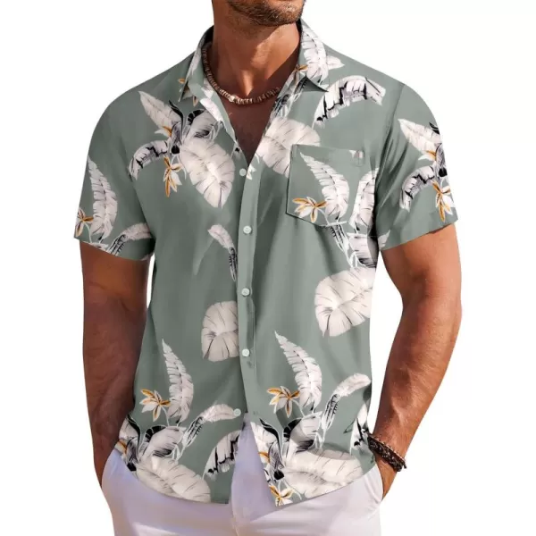 COOFANDY Men's Hawaiian Shirt Short Sleeve Floral Button Down Shirts Tropical Holiday Beach Shirts