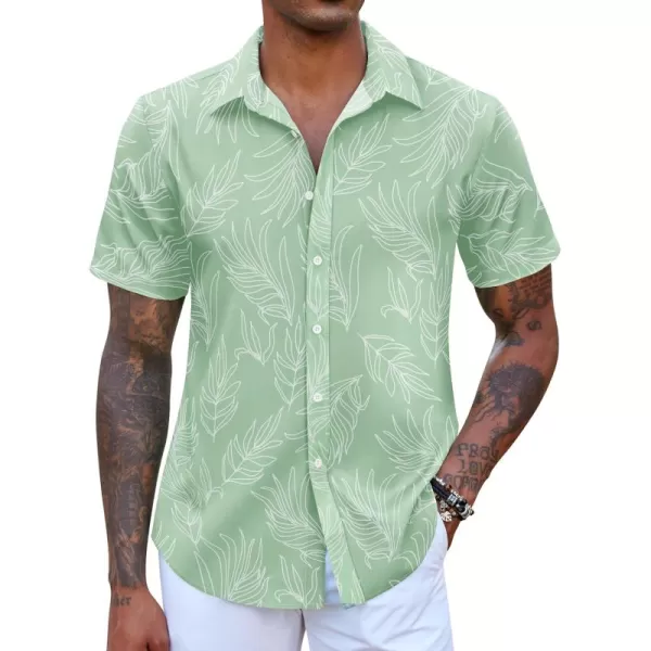 COOFANDY Mens Hawaiian Shirts Short Sleeve Button Down Aloha Shirt Casual Beach Clothes