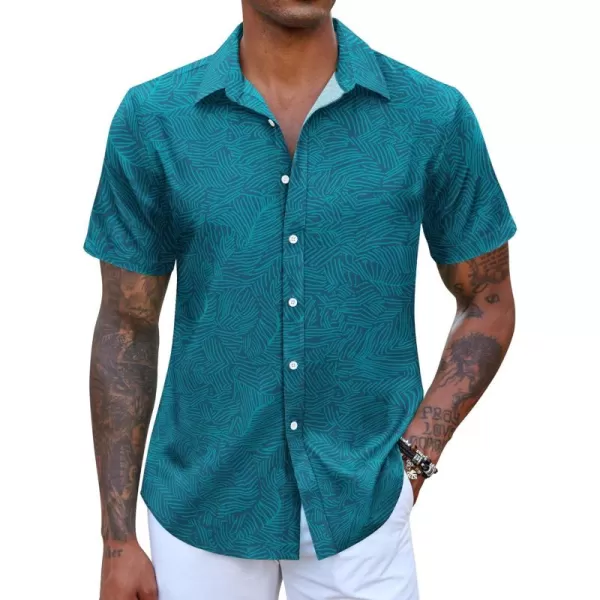 COOFANDY Mens Hawaiian Shirts Short Sleeve Button Down Aloha Shirt Casual Beach Clothes