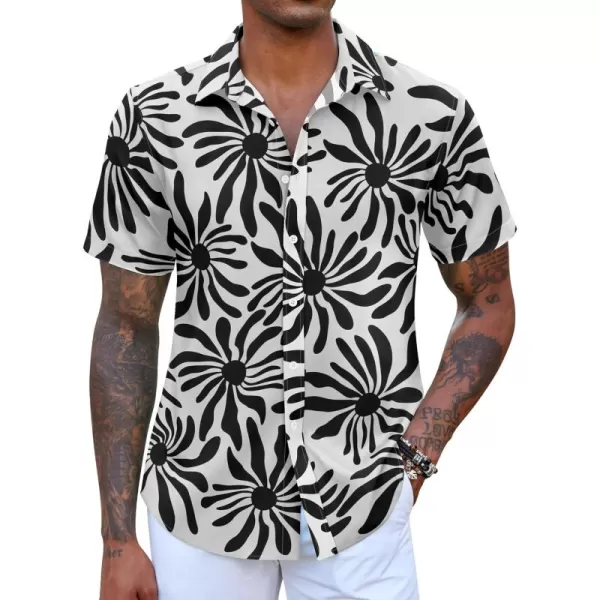 COOFANDY Mens Hawaiian Shirts Short Sleeve Button Down Aloha Shirt Casual Beach Clothes