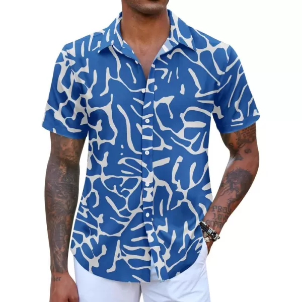 COOFANDY Mens Hawaiian Shirts Short Sleeve Button Down Aloha Shirt Casual Beach Clothes