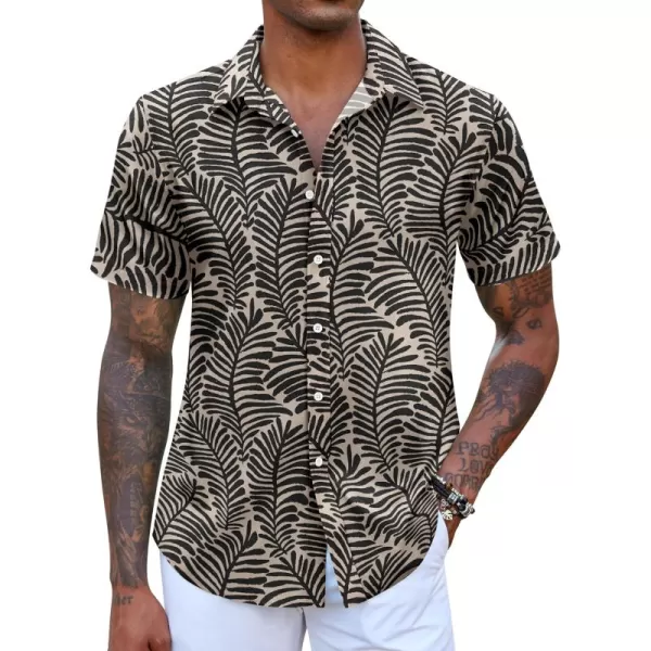 COOFANDY Mens Hawaiian Shirts Short Sleeve Button Down Aloha Shirt Casual Beach Clothes