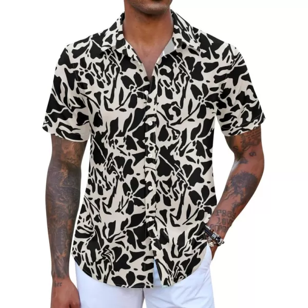 COOFANDY Mens Hawaiian Shirts Short Sleeve Button Down Aloha Shirt Casual Beach Clothes