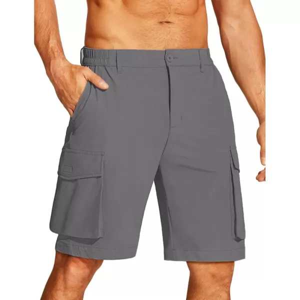 COOFANDY Mens Hiking Cargo Shorts 9'' Quick Dry Work Shorts Casual Summer Shorts Lightweight Bermuda Shorts with Pockets