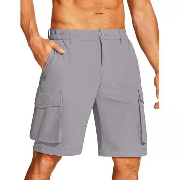 COOFANDY Mens Hiking Cargo Shorts 9'' Quick Dry Work Shorts Casual Summer Shorts Lightweight Bermuda Shorts with Pockets